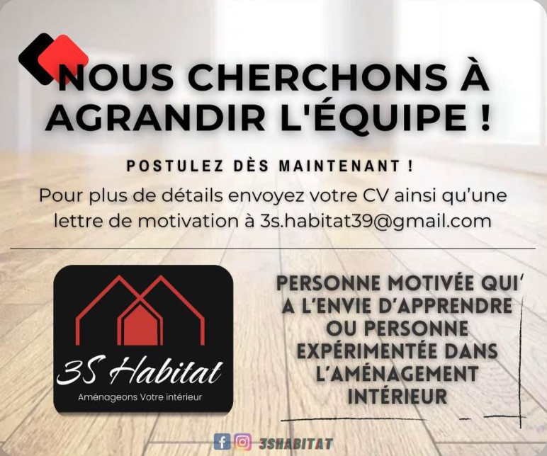 Rejoignez l’équipe de 3s Habitat et participez à la création d’intérieurs d’exception !